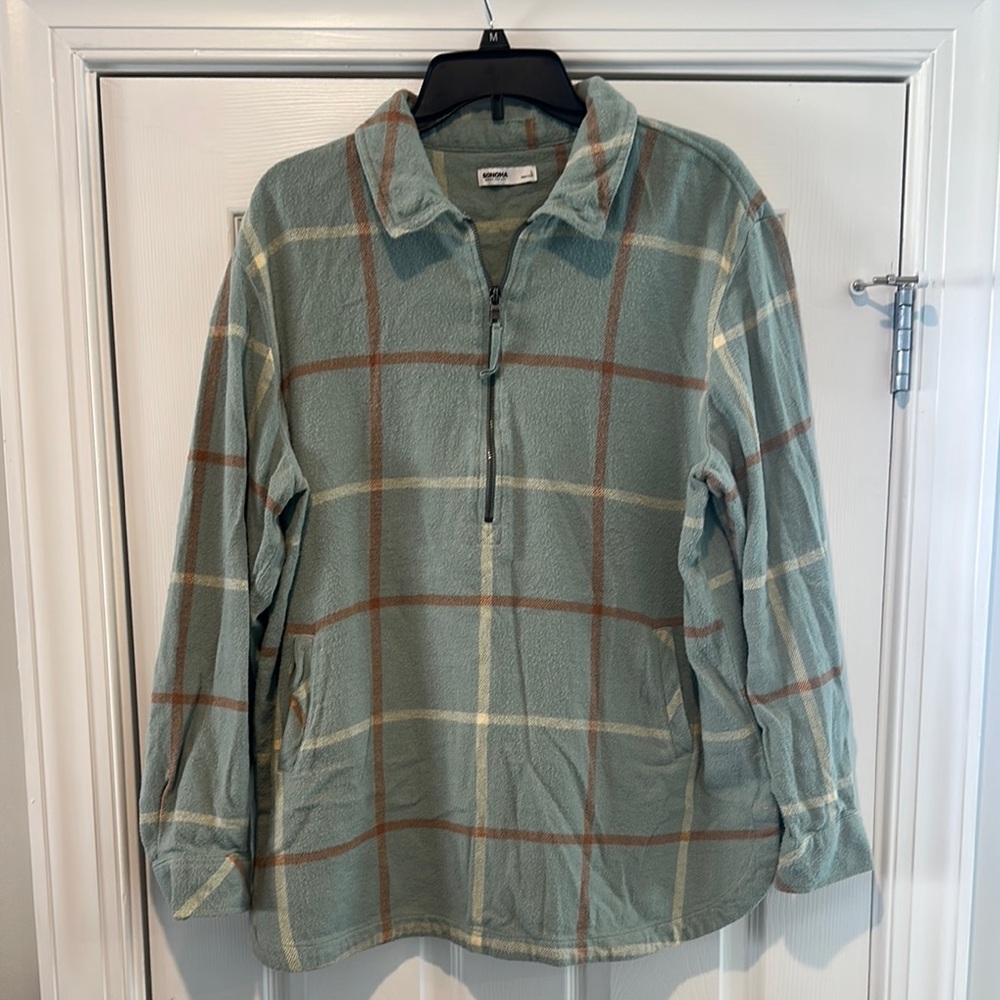 Sonoma Green Plaid Sweatshirt